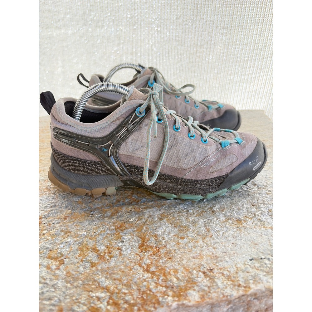 Salewa Firetail Evo Women Hiking Shoes Grey Blue Vibram 63315-7548 Size 5.5